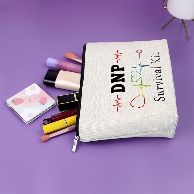 Sazuwu DNP Graduation Makeup Bag - Doctor of Nursing Practice Appreciation Gift, Cosmetic Bag for Women, Travel Pouch