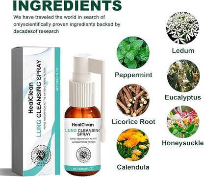 HealClean Lung Cleansing Spray, Herbal Lung Cleansing Spray(1PCS)