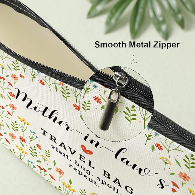 Mother in Law's Travel Bag Mothers Day Makeup Bag Mother in Law Birthday Gifts from Daughter in Law Funny Coloful Floral Cosmetic Bag for Women Mother of the Groom Chirstmas Wedding Retirement Gifts