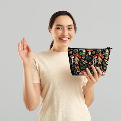 Toiletry Bags for Women Mushroom Cosmetic Bags Makeup Brush Bag Organizer Travel Essentials Make Up Pouch