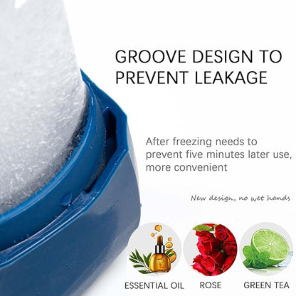 Upgrade Ice Cube Face Roller, Facial & Eyes and Neck, Brighten Skin & Enhance Your Natural Glow, Facial Treatment to Tighten Skin & De-Puff The Eye Area, Cryotherapy for Face (Navy Blue)