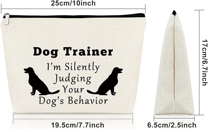 Sazuwu Dog Trainer Appreciation Makeup Bag - Thank You Gift for Dog Lovers, Coaches, Friends - Cosmetic Travel Pouch for Birthday, Christmas