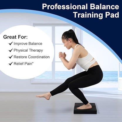 StrongTek 2-in-1 Non-Slip Balance Pad - High-Density Foam Cushion