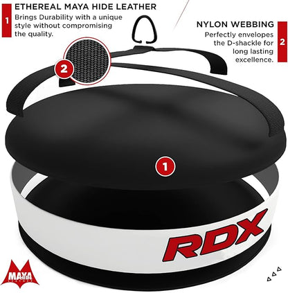 RDX Floor Anchor for Punch Bag Double end Speed Ball, Non Tear Maya Hide Leather, Heavy Duty D Ring, Easy Zipper Closure, Maximum Swing Reduction for Boxing MMA, Muay Thai, Kickboxing Training Bags
