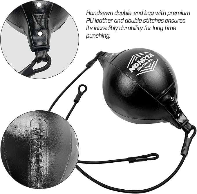 Double End Bag, (Classic Style Upgraded),Improve Reaction Speed, Boxing Equipment, Durable, Double End Punching Bags, Home Gym, Floor to Ceiling, for Boxing (Shipped from The U.S)