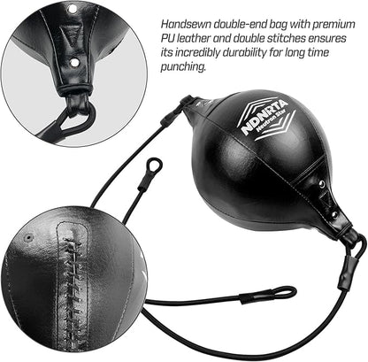 Double End Bag, (Classic Style Upgraded),Improve Reaction Speed, Boxing Equipment, Durable, Double End Punching Bags, Home Gym, Floor to Ceiling, for Boxing (Shipped from The U.S)