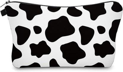 Cute Travel Makeup Bag Cosmetic Bag Small Pouch Gift for Women (Cow Print)