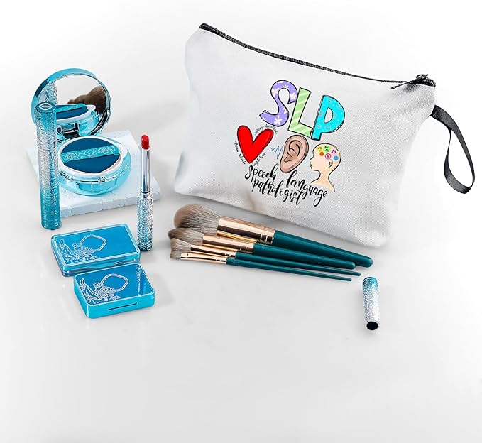 Speech Therapist Gift,Slp Gifts,Speech Pathologist Gifts,Therapist Gifts,Appreciation Gifts for Women,Speech Language Pathologist Gifts,Therapist Makeup Bag,Gift for Friend,Christmas Gifts