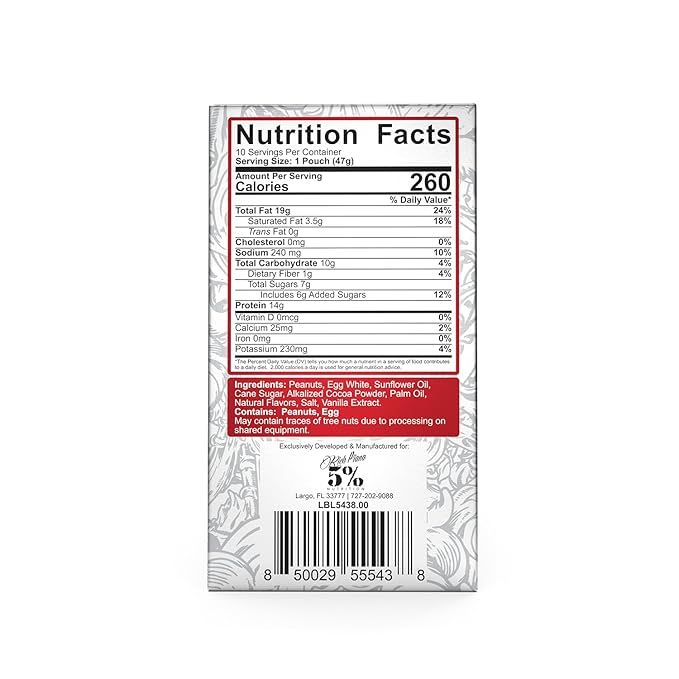 Rich Piana 5% Nutrition Snack Time | Squeezable Protein Shots | High Protein Snack Pouches | Convenient, Real Food Protein from Peanuts & Egg Whites | 10-Count (Chocolate Peanut Butter)