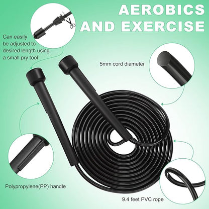 Lenwen 48 Pack Colorful Jump Rope Bulk Adjustable PVC Jump Rope 9.2 ft Versatile Skipping Rope Plastic Speed Jump Rope for Kids Cardio Fitness Adults Men Women Exercise Outdoor