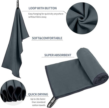 Microfiber Travel Towel (L:24"×48" -Dark