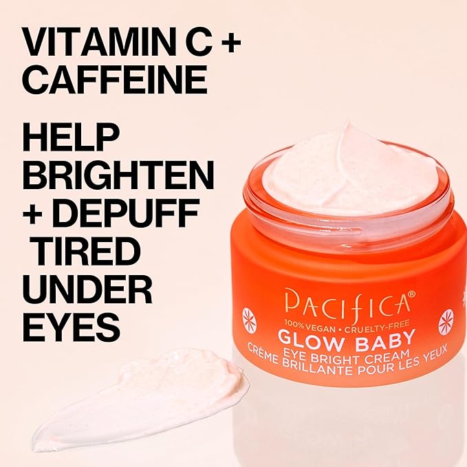 Pacifica Glow Baby Complete Skincare Set – 6 Piece Vitamin C Brightening Collection (Face Wash, Peel Pads, Booster Serum, Moisturizer, Eye Cream, Sheet Mask), 100% Vegan