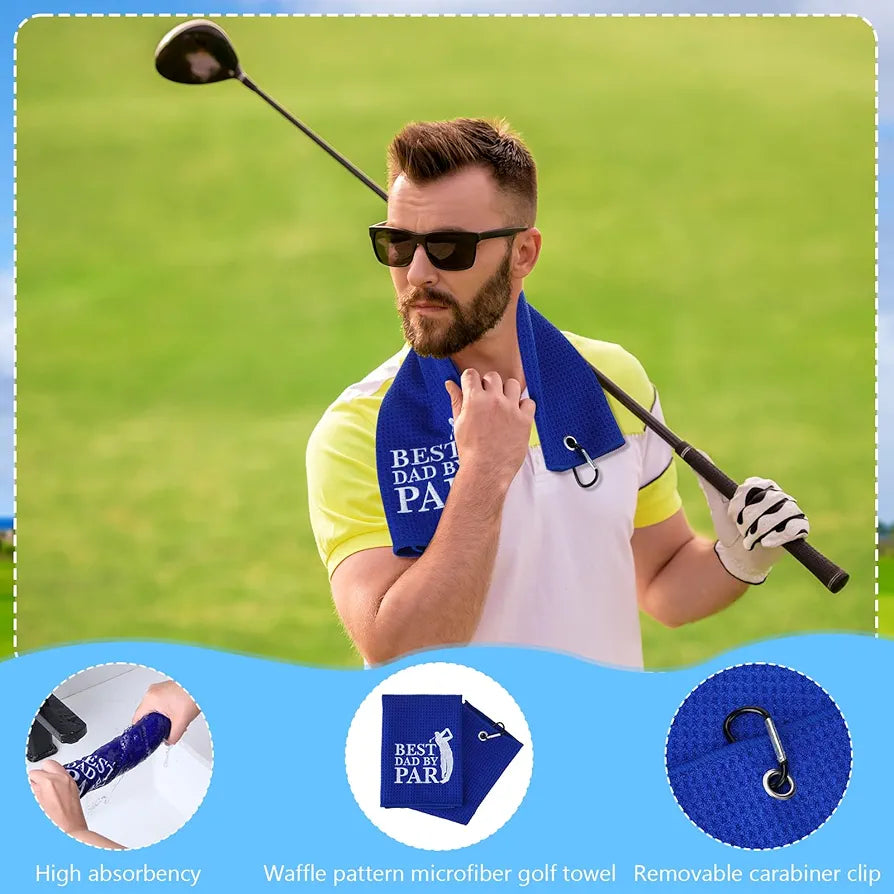 9 Pcs Golf Accessories Kit Golf Club Cleaning Kit Include Microfiber Towel, Cleaner Brush, Ball and Tee Holder, Divot Repair Tool, Ball Bag with Hook for Men Women Gifts 