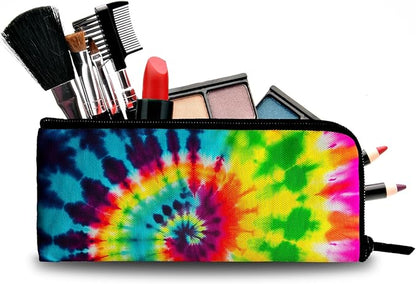 Women Cosmetic Bag for Travel, Tie Tye Makeup Bag Open Toiletry Bag Waterproof Portable Pouch Make up Organizer for Casual Business Trip