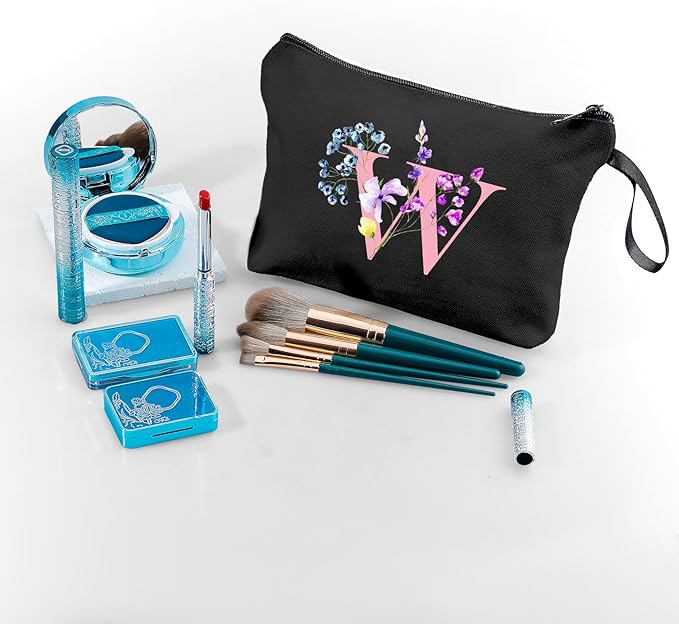 SEAMOON Women Birthday Unique Maid of Honor Friendship Gifts for Women Sister Bridesmaid Bride Personalized Travel Makeup Cosmetic Bag with Mirror Valentines Mothers Day Christmas Graduation W