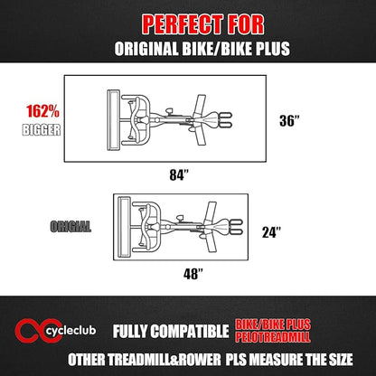 Bike Mat Compatible with Peloton Bike Elliptical Treadmill Mat 6mm Thick,