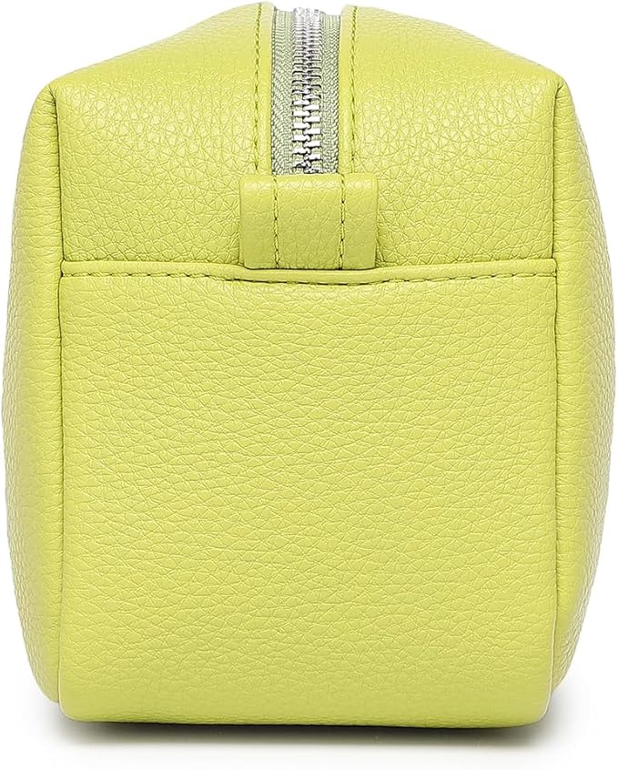 PU leather Organizer Bag Lightweight Cosmetic Bag with Ring Clasp Perfect Travel Makeup Bag for Women (Grass/PU)