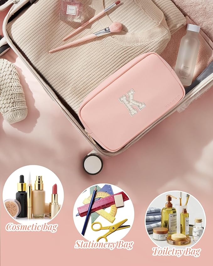 Vlando Gifts for Women Makeup Bag Organzier Customized Gifts Wedding Bridal Shower Gifts for Bridesmaids Thanksgiving Gifts for Teacher Monther Sister Friends K