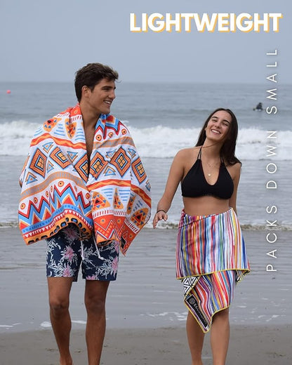 ECCOSOPHY Microfiber Beach Towel - Sand Free Towels 71x35 in