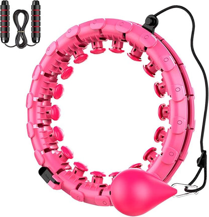 Smart Adjustable Hoop 24 Knots 360° Massage 2 in 1 Detachable MHG05, Pink