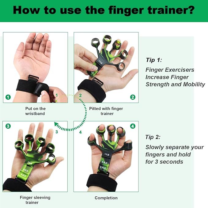 Gripster,Forearm Strengthener & Finger Strengthener,2PCS Upgraded Grip Strength Trainer,6 Resistant