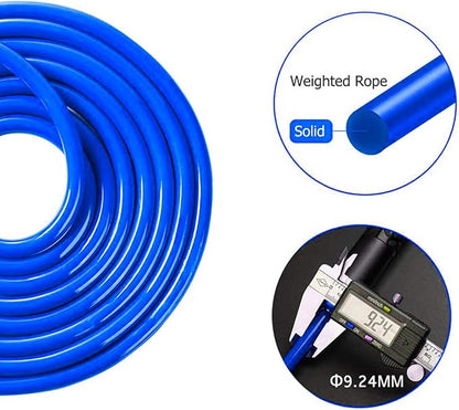 Redify Weighted Jump Rope for Workout Fitness(1LB) 9MM Fabric Cotton+9MM Solid