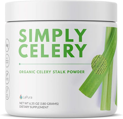 LaPura Organic Celery Powder Detox Cleanse - Fresh Celery Juice Powder to Support Gut Health & Naturally Detox - Cleanse & Detoxify, Antioxidant Just Celery Organic 30 Servings, 6.35 Ounce