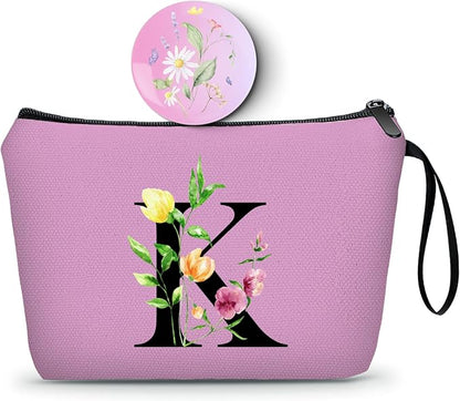 SEAMOON Birthday Thank You Appreciation Monogrammed Gifts for Mom Aunt Teacher Sister Friend Coworkers Bride Bridesmaid Makeup Cosmetic Bag with Mirror Mothers Day Christmas Graduation K