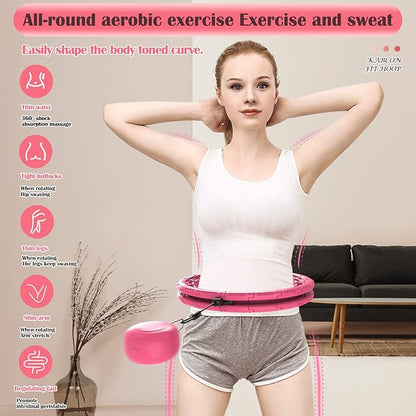 KABCON Infinity Weighted Exercise Hoop Plus Size Loss,65/62/60 Inch 2 in 1,with Weight