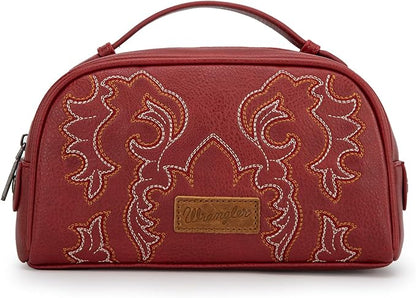 Wrangler Makeup Pouch Bag Mini Western Toiletry Purse Cosmetic Organizer Paisley Travel Pouch for Women