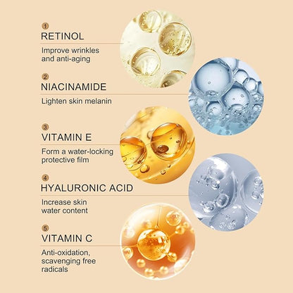 Retinol Skincare Travel Kit - Mini Facial Care Set,Travel Skincare Set with Essence, Cream & Eye Treatment | Hydrating Age-Defying Routine, Vacation-Ready Skincare Gifts