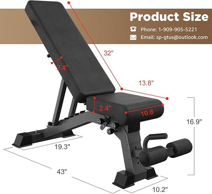 Adjustable Weight Bench for Home - Workout Bench