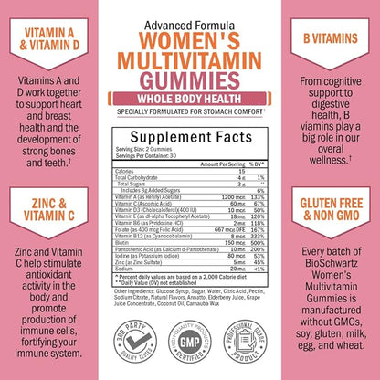 Women's Multivitamin Gummies with A C B6 B12 D & E Vitamins for Immune Support - Gummy Multivitamins for Bone Breast Skin Joint & Energy Health - Multivitamin for Women - Mixed Berry Flavor, 60 Count