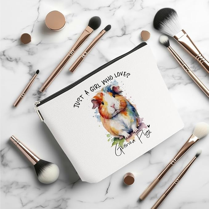 Guinea Pig Gifts for Women Makeup Bag, Guinea Pig Stuff Cosmetic Bag Travel Organizer Bags, Makeup Pouch, Christmas Birthday Animal Lovers Gifts for Women Girls Friends Daughter