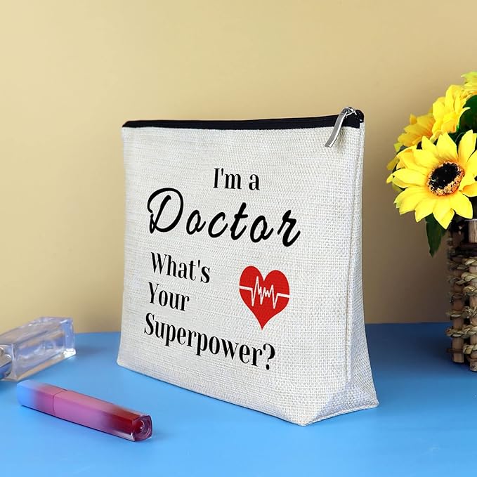 Doctor Gifts for Women Makeup Cosmetic Bag Doctor Appreciation Gifts Retirement Gifts for Doctor Christmas Birthday Gifts Medical Doctor Graduation Gift Thank You Gifts for Doctor Travel Pouch