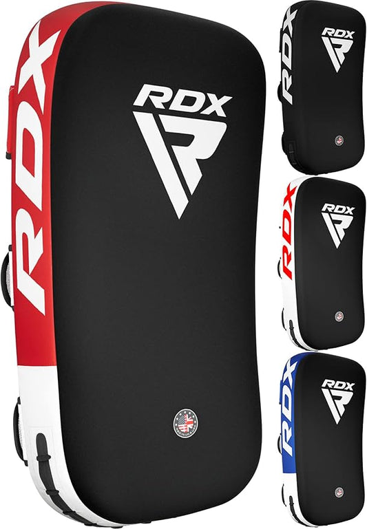 RDX Muay Thai Pad for Training, Curved Kickboxing Kicking Strike Shield, Coaching Kick Boxing, MMA, Martial Arts, Karate, Taekwondo, Punching, Foot, Knee and Elbow Target (One Pad Only)