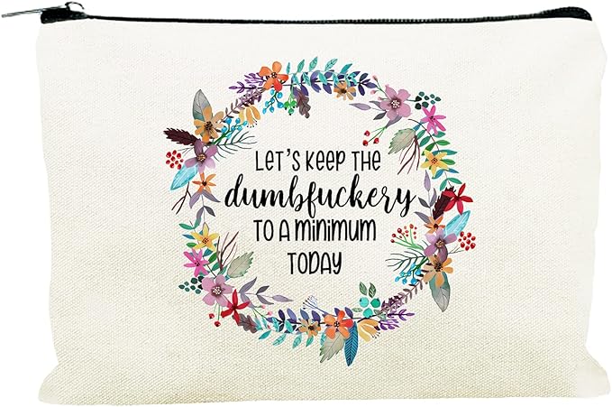 Funny Canvas Cosmetic Bag Makeup Bags Cute Travel Bag Birthday Gifts for Women