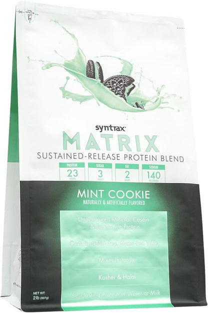 Syntrax Nutrition Matrix Sustained-Release Protein Blend Mint Cookie with Real Cookie Pieces 2 lbs.