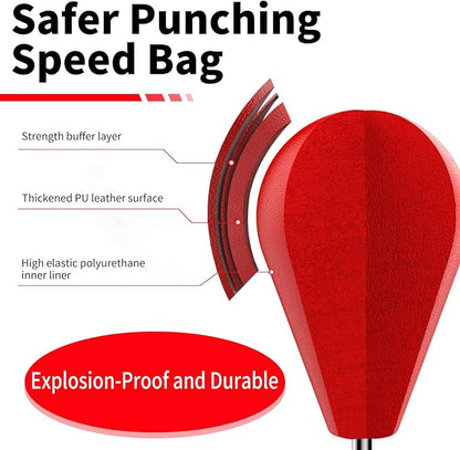 Punching Bag for Adults and Kids - Height Adjustable Suction Cup Base Boxing Bag with Stand, Boxing Equipment Fitness, Reflex Bag Speed Bag for Training