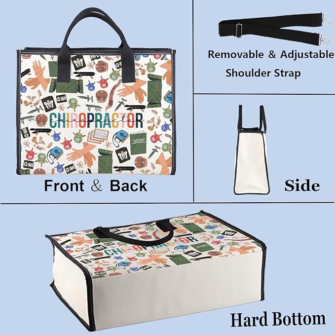 WZMPA Chiropractor Cosmetic Bag Chiropractic Assistant Gifts Chiropractic Makeup Zipper Pouch Bag Chiropractor Merchandise (Chiropractor-TB)
