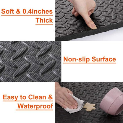 Exercise Mats Puzzle Foam Mats Gym Flooring Mat 20 SQ.FT (20pcs Black