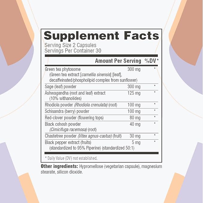 Menopause Supplements for Women - All Stage Meno Relief for Hot Flashes - Women's Hormone Support - Complete Menopause Relief - Menopause Support for Over 50 - Happy Natural Harmony Formula - 6 Pack