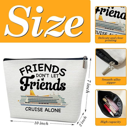 Cruise Lovers Makeup Bag Summer Vacation Gift, Cruise Travel Cosmetic Bag Travel Organizer Zipper Pouch For Family Friend, Beach Lover Gift and Beach Theme Decor