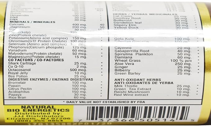 Kh 9 Multivitamin Tablets Natural Bio Energetics Mineral Herb Amino Enzymes (160 Tablets)