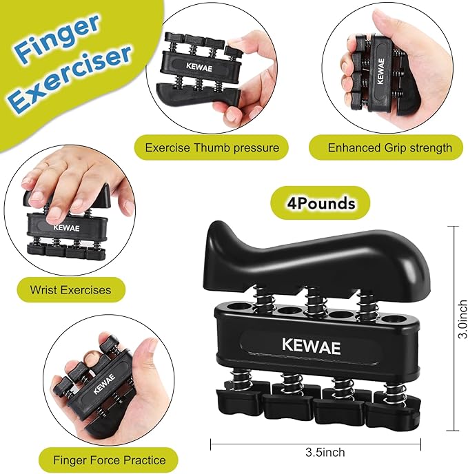 Grip Strength Trainer Kit 6 Pack with Finger Exerciser