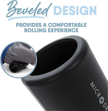 MICRODRY Deluxe Fitness Foam Back Roller for Muscle Relief 13x5.3", Black