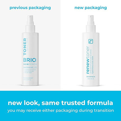 BRIOTECH BrioCare Skin Care Set, Skin Renew Toner Spray 4 fl oz + Mineral Serum 2 fl oz, Minimize Appearance of Acne, Soften Lines, Tighten Wrinkles, Smooth Face Neck Chest, Gift Set for Men & Women