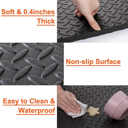 Exercise Mats Puzzle Foam Mats Gym Flooring Mat 20 SQ.FT (20pcs Black