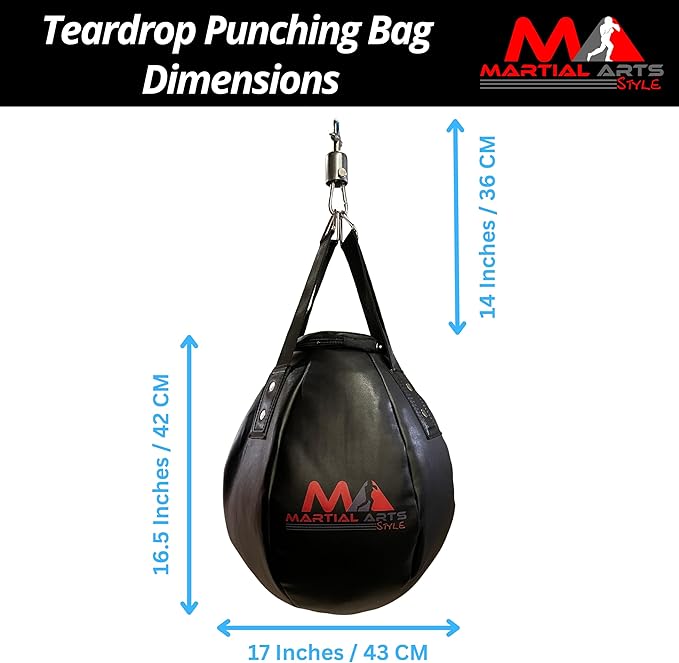 Wrecking Ball Punching Bag, Professional Boxing Teardrop Body Snatcher Bag for Training MMA Kickboxing Muay Thai, Round Shaped Heavy Bag (Unfilled)