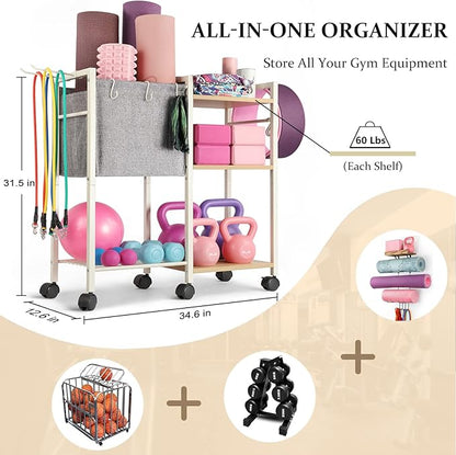 Yoga Mat Storage Rack Home Gym Equipment Workout